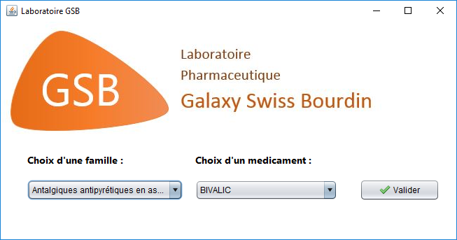 Capture d'écran de la page d'accueil de l'application