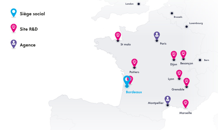 Lite des sites de l'entrprise